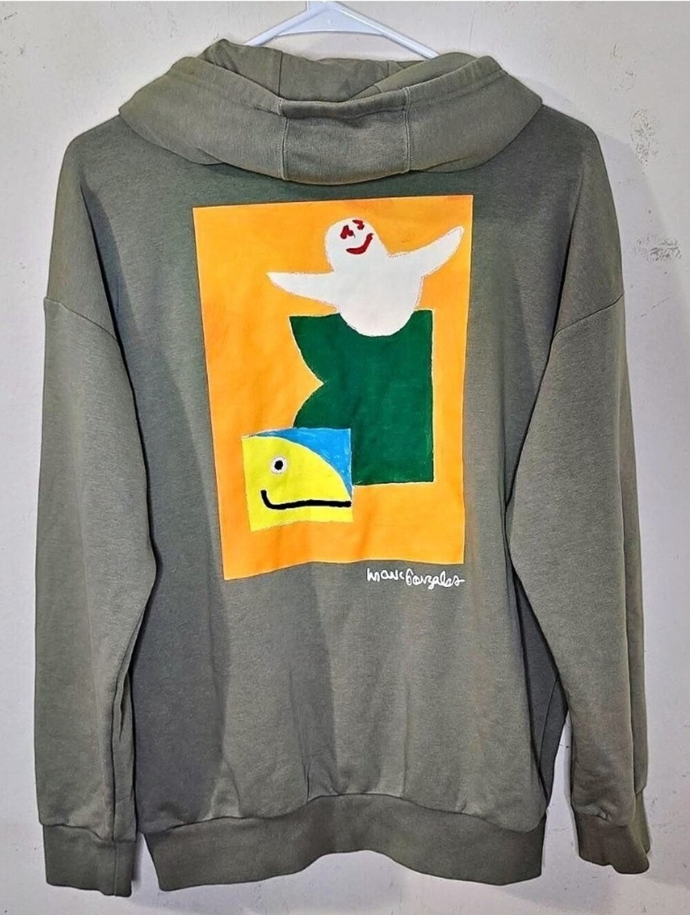adidas Originals Shmoofoil Hoodie Youth 13-14Y L Silver Pebble Mark Gonzales Art